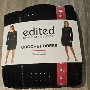 Edited by Remi Bader Black Crochet Mini Dress